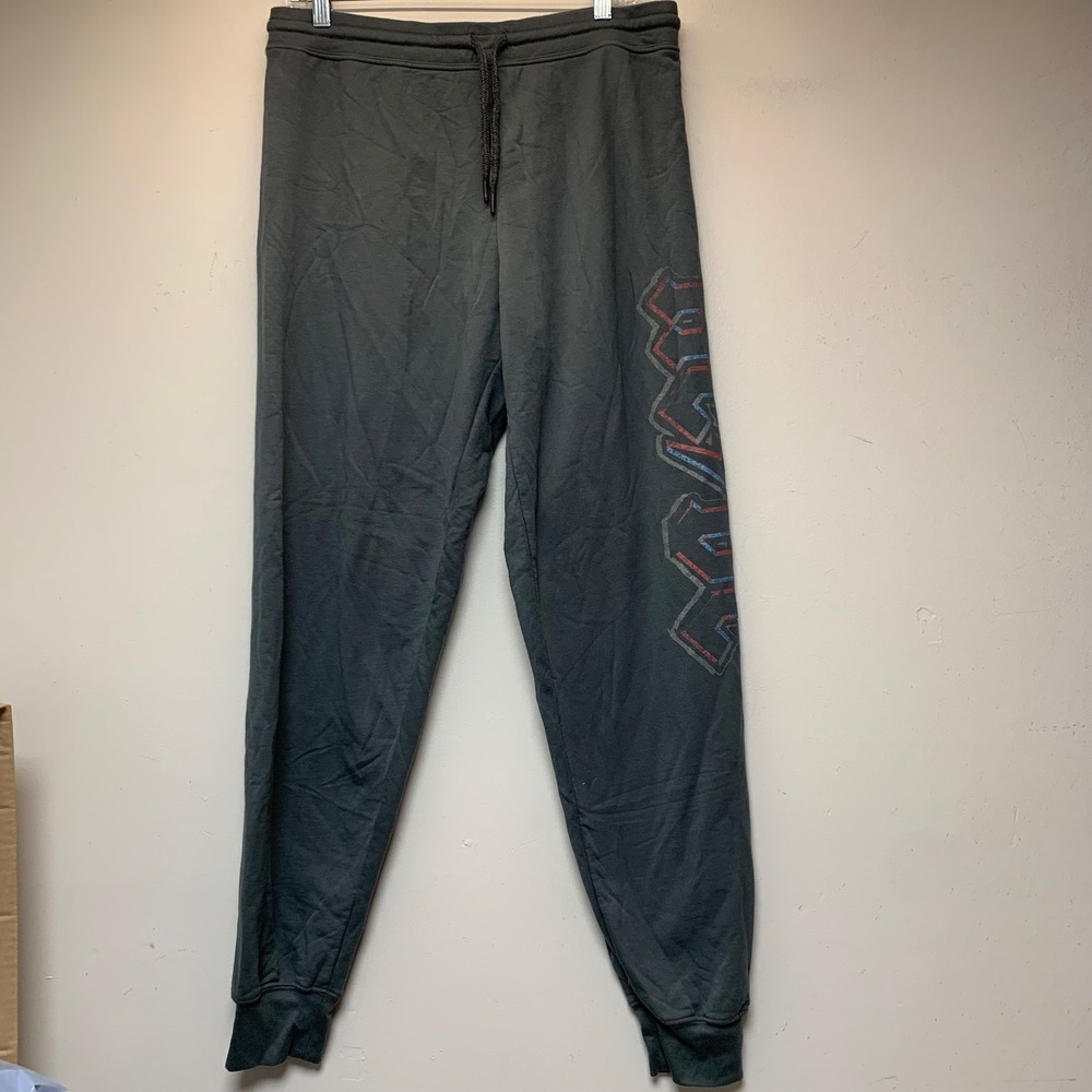 AC/DC Jogger Sweatpants Mens XL Grey Excellent Graphic Band Merch Loungewear